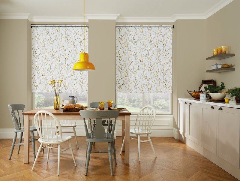 Contemporary roller blind in a modern Saddleworth living room
