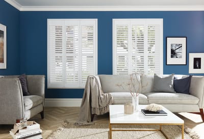 Bay window shutters fully opened